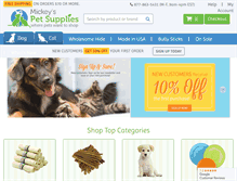 Tablet Screenshot of mickeyspetsupplies.com